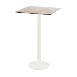 Essentials Urban mange-debout avec piètement blanc + plateau HPL noir 70x70 cm - Veba - Gris pierre - l0- L- P- h - gris 130051377_0
