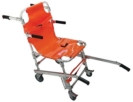 Matériel de secourisme - france neir - chaise de transfert en aluminium avec accoudoirs, 4 roues dont 2 a freins_0