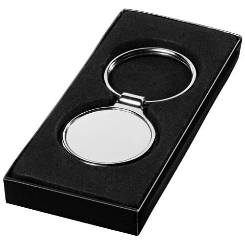 Porte-clés rond 19538051 - finition brillante - métal - avec coffret cadeau noir_0