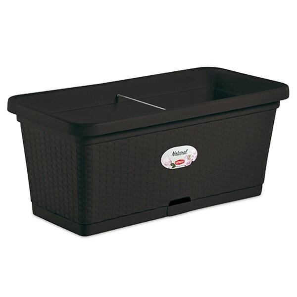 Pot de fleurs Stefanplast Natural à roulettes, 80 x 40 x 34 cm, anthracite - gris matière synthétique 8003507753525_0