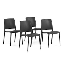 RATTATAN Set 4 Chaises Empilables en Polypropylène avec fibre de verre pour Jardin ou intérieur, hydrofuges et résistantes, design moderne - MARIA_0