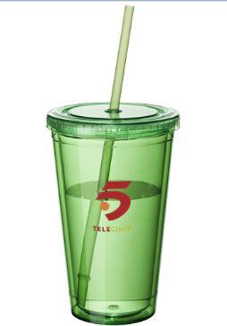 Timbale et paille Cyclone 450ml - double paroi isolante - acrylique sans bisphénol A_0