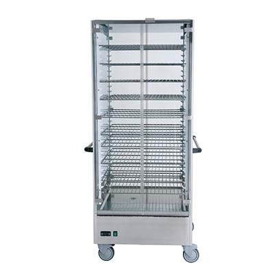 Vitrine chauffante 64 assiettes - Metalcarrelli - Acier inoxydable, 2000W, portes en verre trempé_0