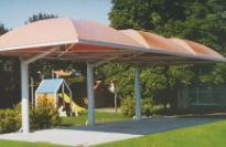 Abri parking Capri - poteau déporté centré - jusqu'à 49 m² - modulaire et permanent - structure en aluminium anodisé_0
