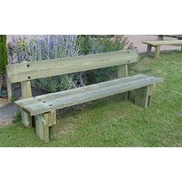 Banc en pin traité avec assise et dossier épaisseur 45 mm - NORMANDIE_0