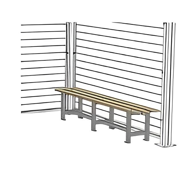 Banc pour abris bus - aluminium et bois - 2000mm x 380mm x H 420mm - Fabrication Française_0