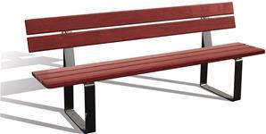 Banc Riga - 2m - Acier & bois ou tout bois - Bois exotique FSC - Finition lasurée acajou_0