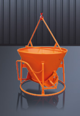 Benne à béton surbaissée 1014 - forme cylindro-conique, modèle allégé avec faible hauteur de chargement_0