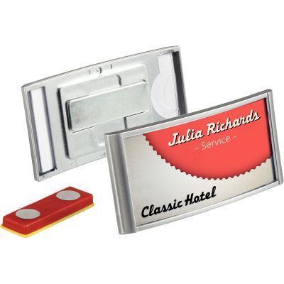 Boîte de 10 porte-badge Premium Classic - contour argenté - résistant aux rayures - DURABLE 8542-23_0