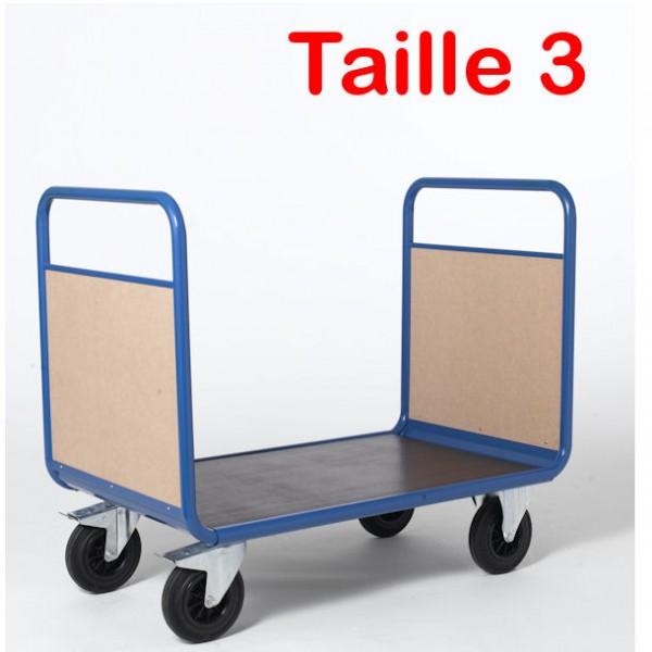 Chariot manuel 2 dossiers en bois - 3 dimensions disponibles - Capacité 500 kg - Marque Rolléco_0