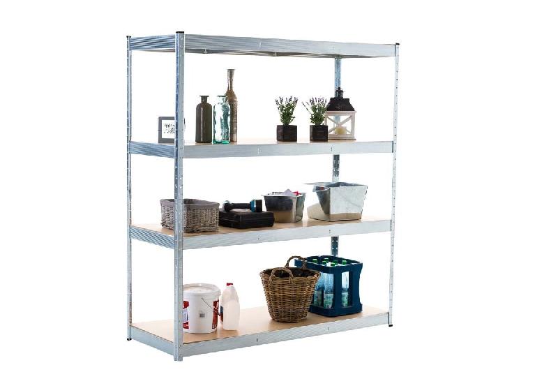 Décoshop26 - Etagère galvanisée pour charges lourdes en métal 4 niveaux gris 160x60x180cm ETA10075 - 3000266398474_0