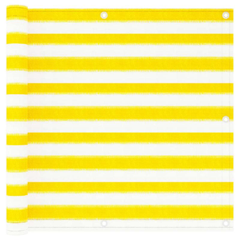 ÉCRAN DE BALCON BRISE PARE VUE PROTECTION CONFIDENTIALITÉ 90 X 300 CM PEHD JAUNE ET BLANC 02_0010215_0