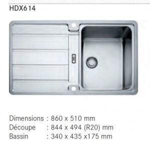 EVIER 1 CUVE HYDROS INOX HDX614 FRANKÉ