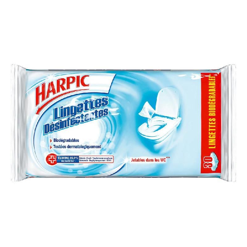 HARPIC LINGETTES HARPIC - DÉSINFECTANTES - SACHET DE 30