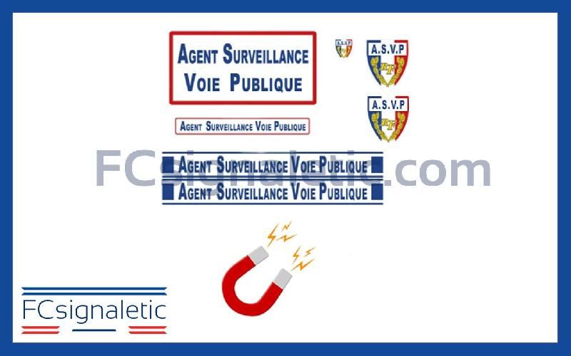 Kit sérigraphie balisage ASVP bleu magnétique pour véhicule léger et petits utilitaires_0