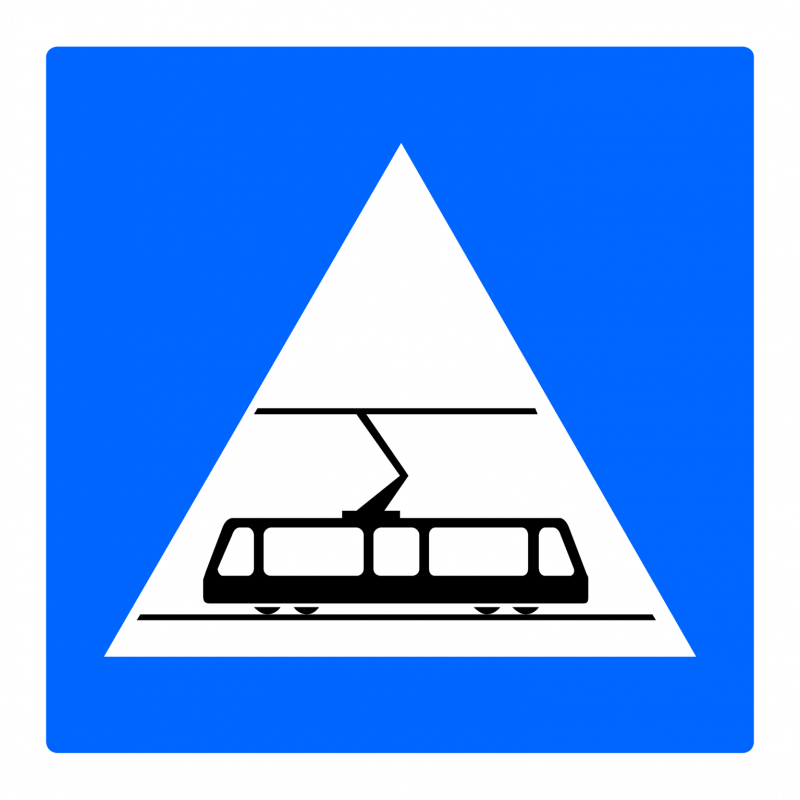 Panneau indication traversée de tramways C20c - WP Signalisation - résine thermoplastique, recyclable, léger et incassable_0
