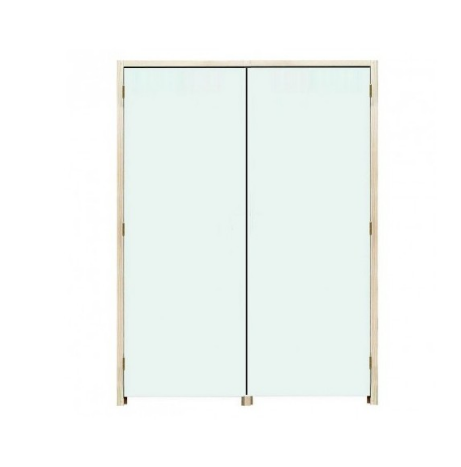 Porte coupe feu 1H - 60 mn - Bloc Portes EI60 204 x 63+63 mm droite - Huisserie bois double vantaux égaux ou inégaux (tiercés)_0