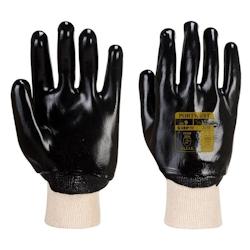 Portwest - Gants de protection contre les liquides en PVC avec poignet tricot Noir Taille 11 - noir 5036146008056_0