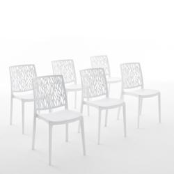 RATTATAN Set 6 Chaises en polypropylène avec fibre de verre empilables pour extérieur et jardin, bar et restaurant, cuisine design moderne - LISA -_0