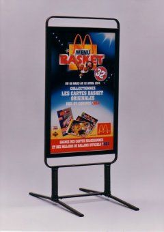 Roseau SA 23100 - Porte-affiche Roseau MICRO - Noir - 13 kg - Affichage double face et étanche_0