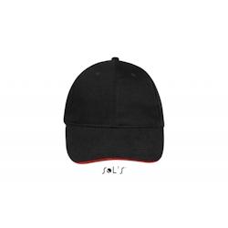Sol's - Casquette 6 panneaux BUFFALO Noir / Rouge Taille Unique - Taille unique noir 3660734090660_0