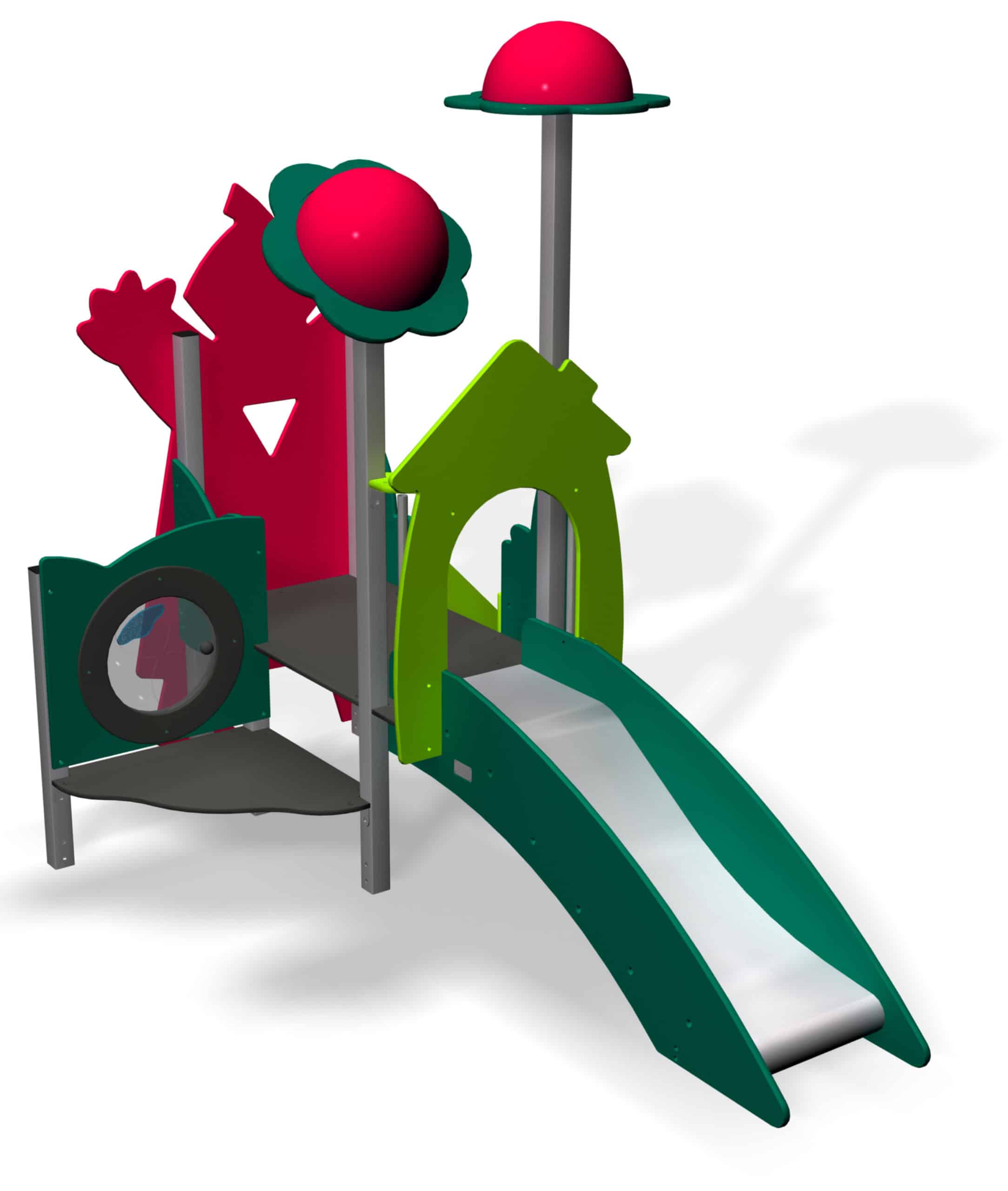 Structure pour aire de jeux - Petit Chaperon Rouge LD1BX1100 - inox, PEHD/HPL, pour enfants 1-6 ans_0