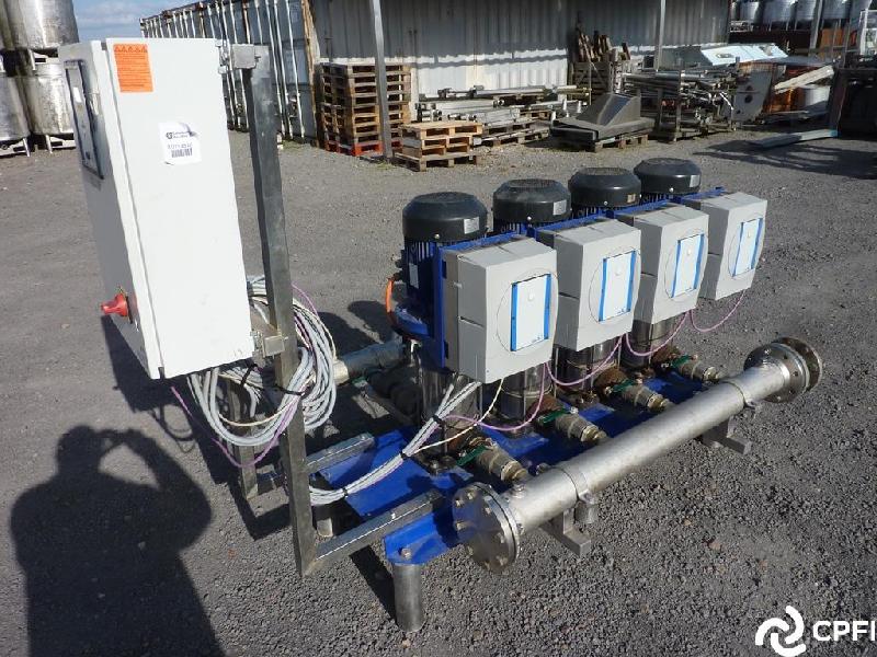 Surpresseur d'eau sur châssis - 4 pompes KSB multicellulaires corps inox 5.5 kW avec variateur intégré_0