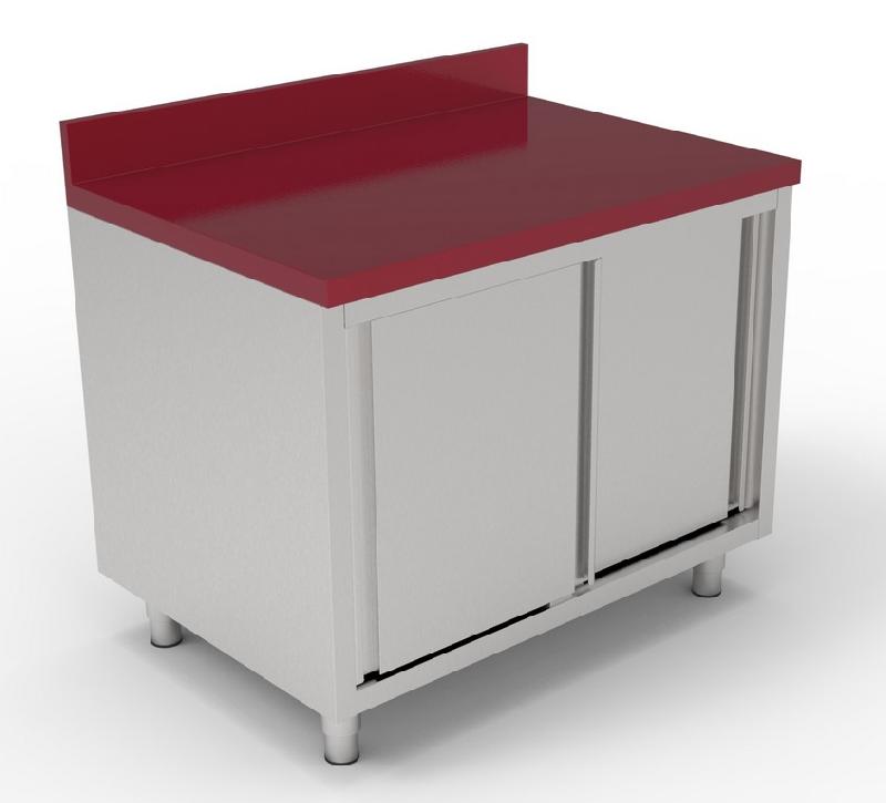 Table de découpe inox avec portes coulissantes - 1200x700x850 mm - 7333.1620_0