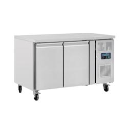 Table Réfrigérée Positive Inox 2 Portes GN 1/1 - Froid Ventilé, 282L, Plan de Travail Cuisine Pro - Polar Série U - G596_0
