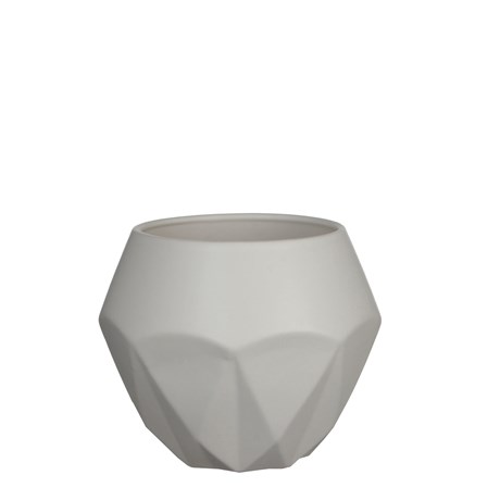 VASE ROND EN CÉRAMIQUE BLANC 17 CM