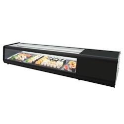 Vitrine réfrigérée pour sushi pour 4 gn 1/3 verre plat - 1455x400x300 mm - 200 W 230/1V - 13RC5144 Eurast - inox 13RC5144_0