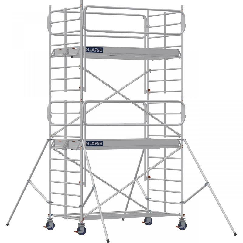 Échafaudage roulant aluminium DOCKER 150 version garde-corps EXMDS - Hauteur de travail : 5,90 m - DUARIB - 7225042_0