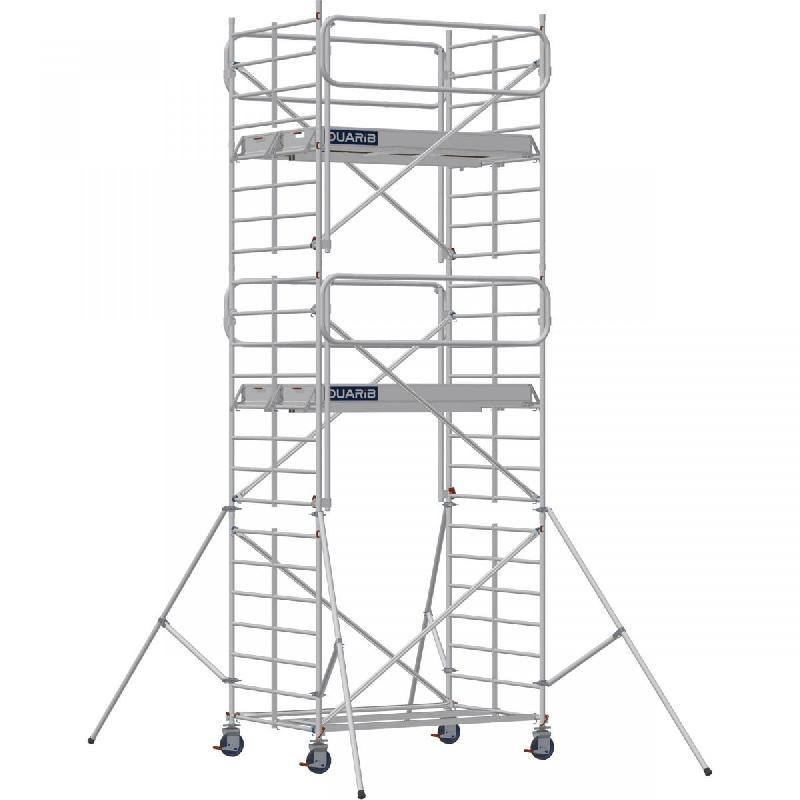 Échafaudage roulant aluminium DOCKER 150 version garde-corps EXMDS - Hauteur de travail : 6,90 m - DUARIB - 7220052_0