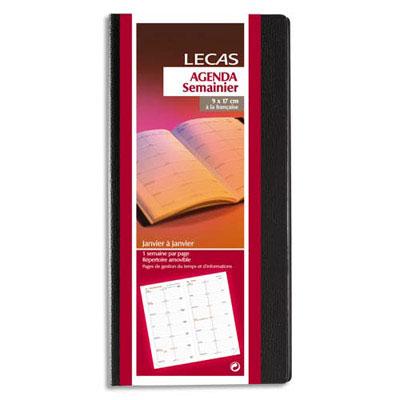 AGENDA SEMAINIER DE POCHE LECAS - 9 X 17 CM - COLORIS ASSORTIS