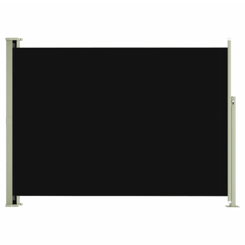 Auvent paravent store brise-vue latéral rétractable 220 x 300 cm - Protection visuelle pour patio, jardin, terrasse et balcon - Noir_0
