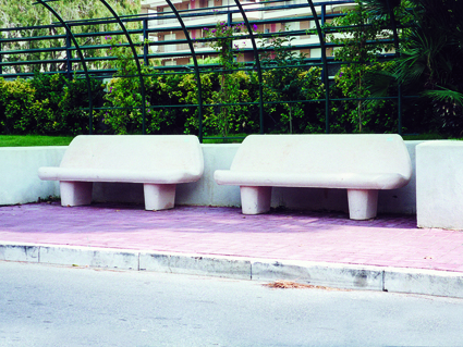 Banc béton Raffaello - monobloc avec ou sans dossier - finition B-F - résistant aux conditions marines_0