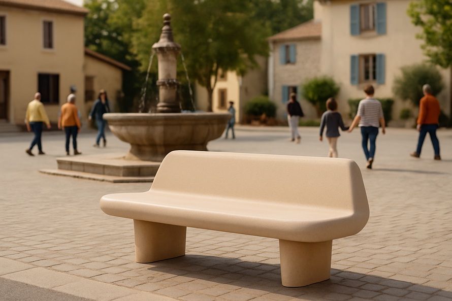 Banc béton Raffaello - monobloc avec ou sans dossier -451_1