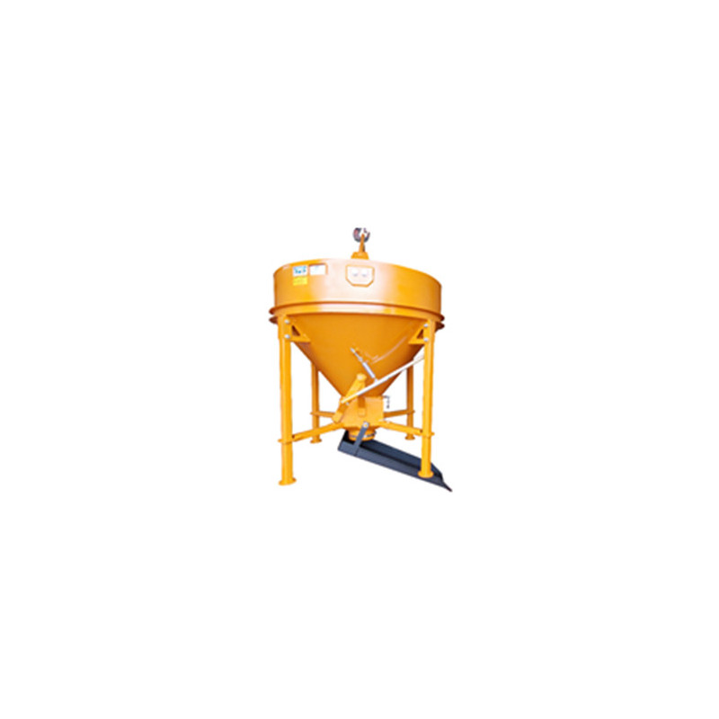 Benne à béton - vidange centrale par tuyau ou latérale - Normes C.E. - Capacités de 300 à 1000 litres_0