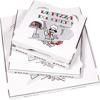 Boîte à pizza standard en carton micro-cannelure 33 x 33 x 3,5 - Montage rapide et ouverture facile_0