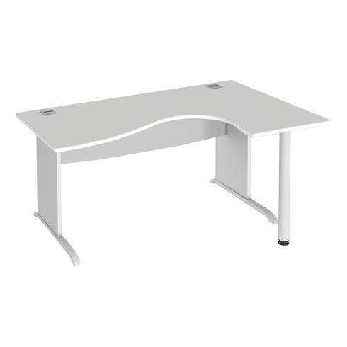 BUREAU COMPACT EXCELLENS L 160 CM RETOUR À DROITE PIÈTEMENT L BLANC