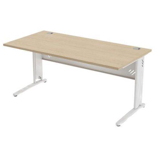 BUREAU MÉTA VDF MÉTAL 160 X 80 CM CHÊNE BLANC - MBA
