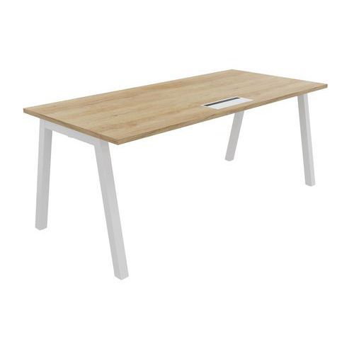 BUREAU PARTAGE 180 X 80 CM AVEC TOP ACCESS CHÊNE VIEILLI / BLANC - BURONOMIC
