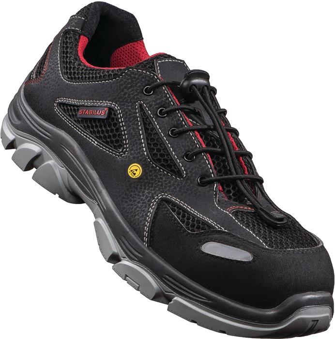 Chaussure de sécurité basse THILO LOW, pointure 41, noire/rouge - S1 SRA ESD - Textile/mesh - Stabilus - EN ISO 20345_0