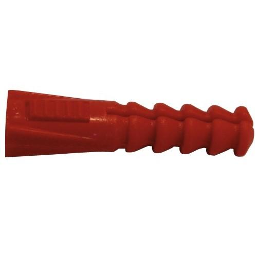 CHEVILLE POLYÉTHYLÈNE SANS COLLLERETTE ROUGE - DIAM 8 MM - 100 PIÈCES RAM