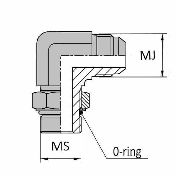 Coudes - 90° orientable mâle JIC x mâle SAE - 7/8' , 22.22 , 3/4' , 19.05_0