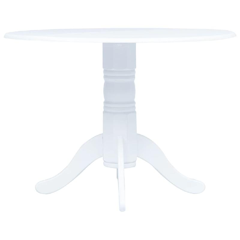 Décoshop26 - Table de salle à manger design classique 106 cm bois d'hévéa massif blanc DEC036757 - blanc Bois massif 3000261383970_0