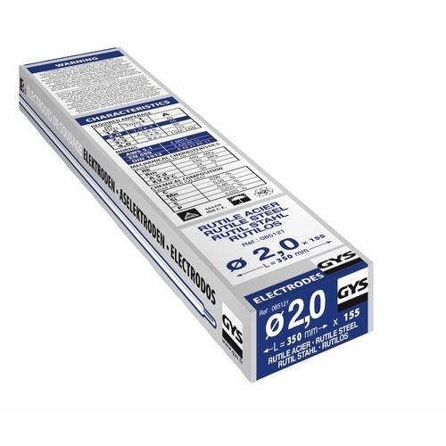 ÉLECTRODE ACIER - RUTILE - UNIVERSELLE - TOUTES POSITIONS - DIAMÈTRE 2,5 MM - L 350 MM - BOITE DE 110 GYS