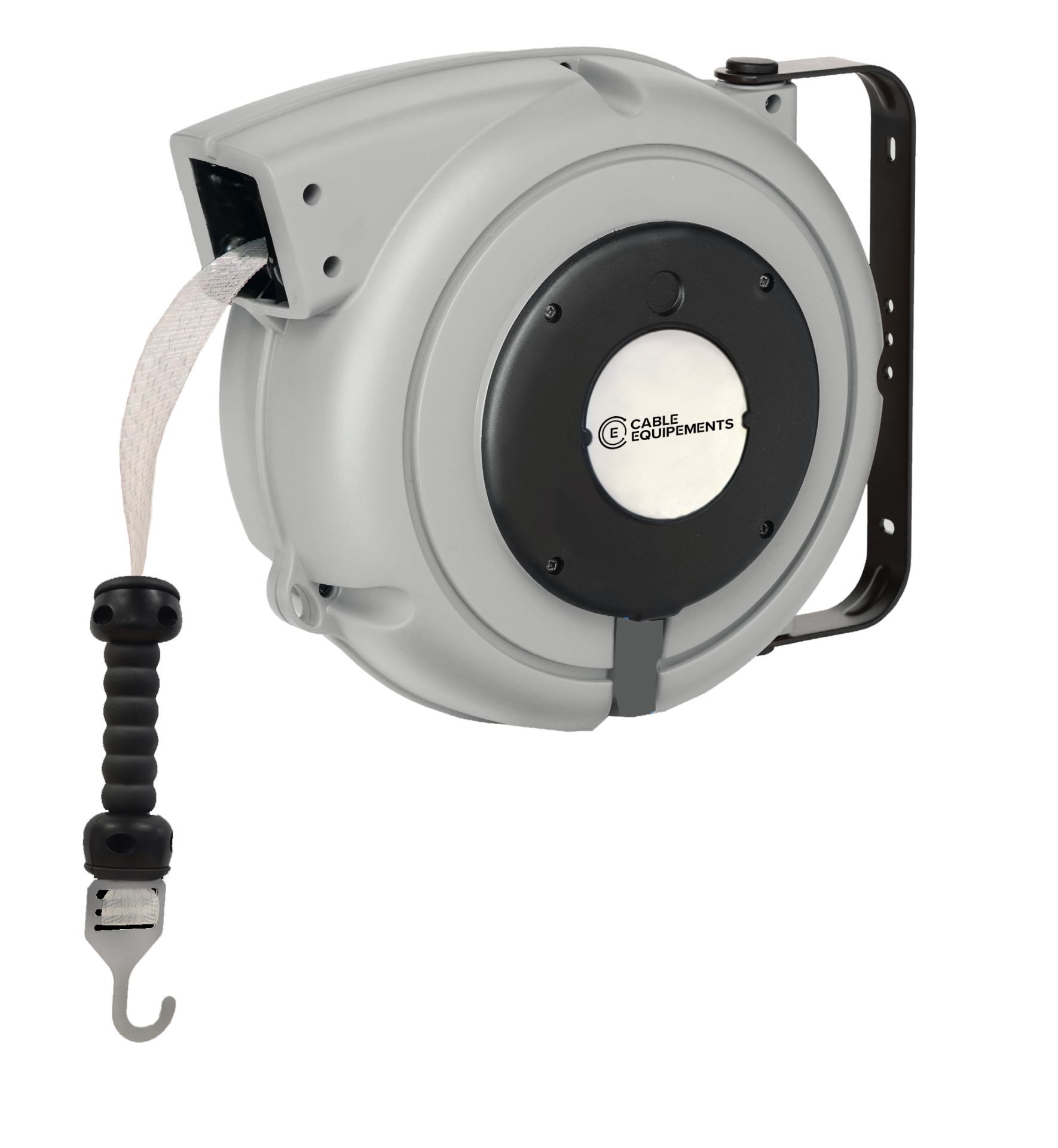 Enrouleur électrique à rappel automatique à ressort COW - ruban électrifiable 20m - carter plastique fermé gris/noir_0