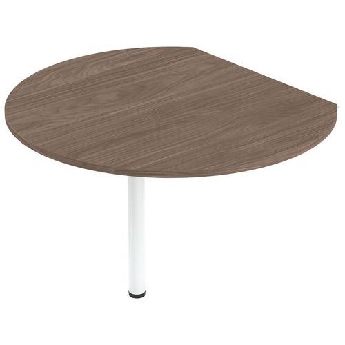 EXTENSION ISIA RONDE + 1 PIED MÉTAL NOYER/BLANC - MBA