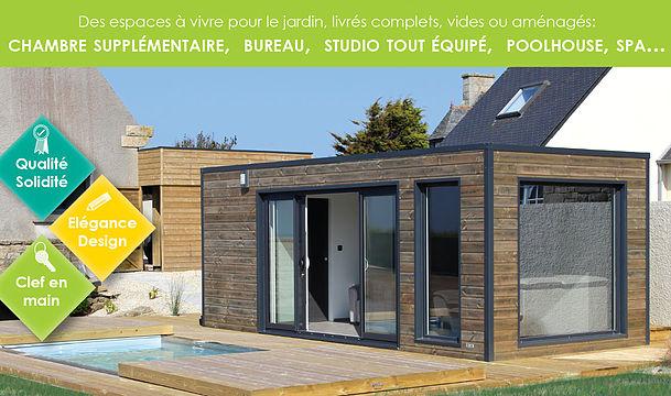 Extension habitation en bois - Grand Loft Office 8,50 x 3,50 m - Aménageable pour 2 personnes_0
